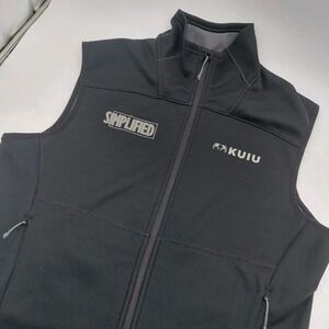 KUIU 240 Peloton Vest Mens L Black Simplified Logo Waffle Full Zip Fleece Wind